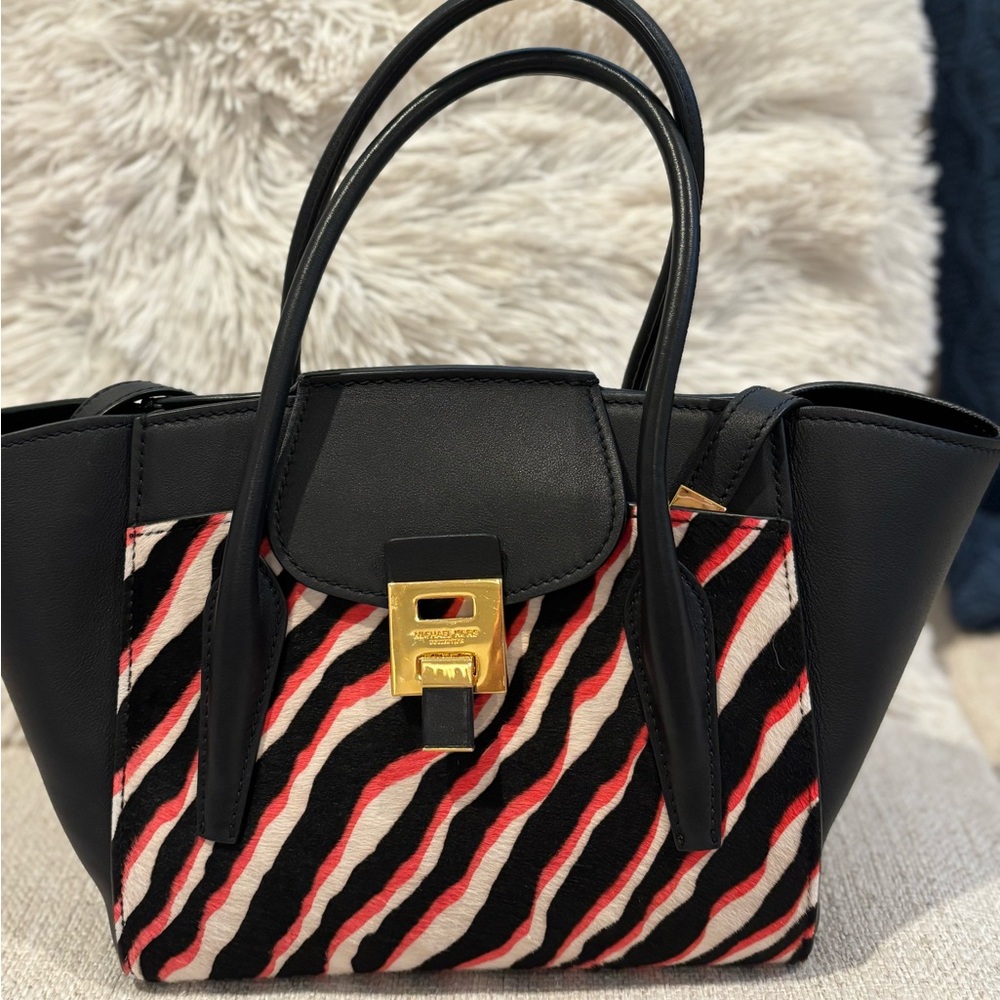 Stylish Black and Red Zebra Print Women's Bag